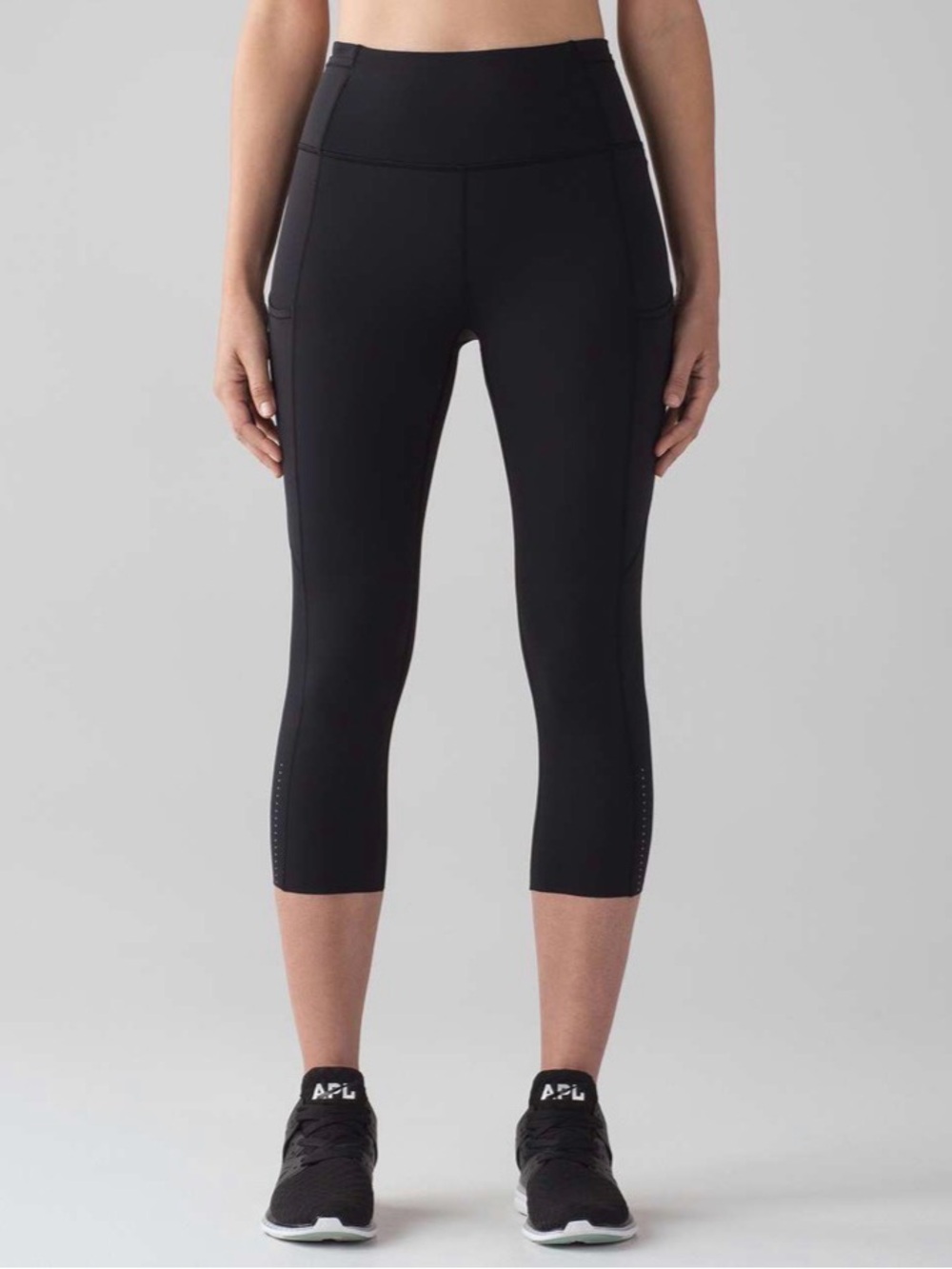 Lululemon Fast & Free Crop II Nulux 19" Black Sz 6